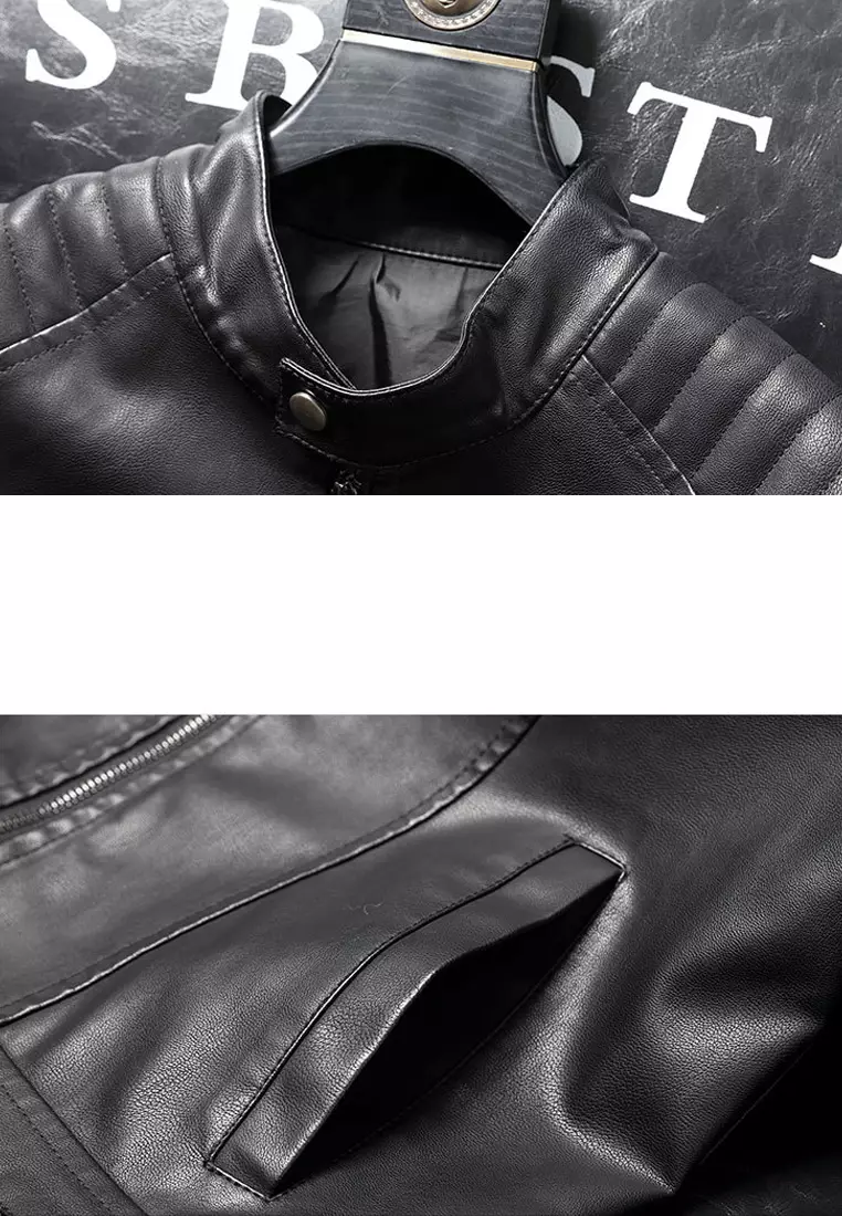 Men's Faux Leather Biker Jacket MJ6606