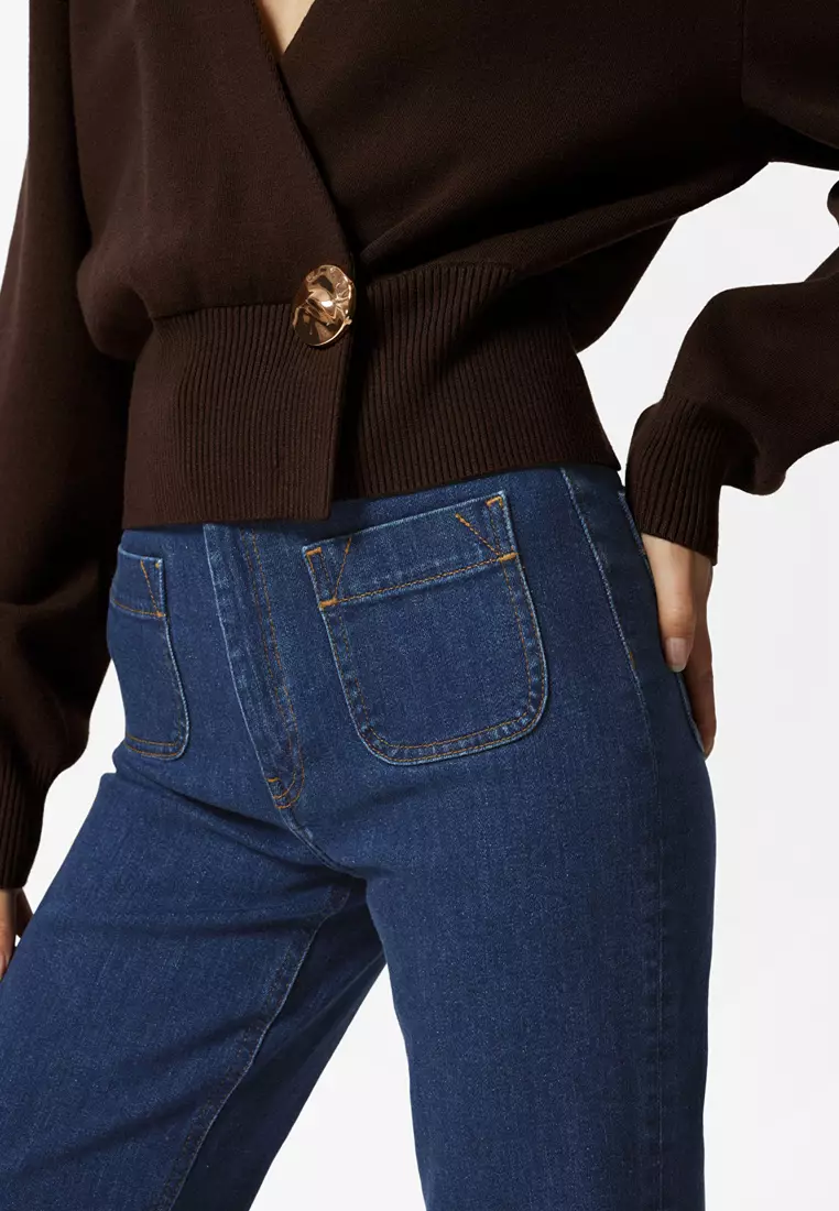 High-Waist Bootcut Jeans
