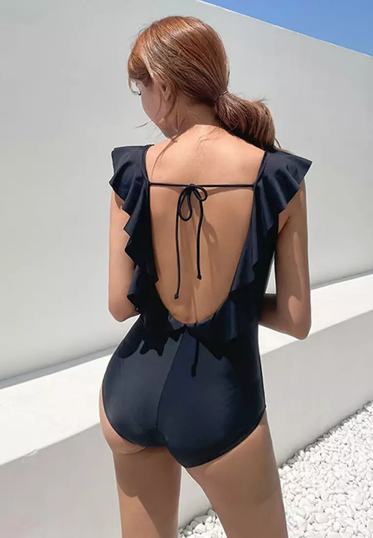 Buy Halo Ruffle Backless Swimsuits 2024 Online