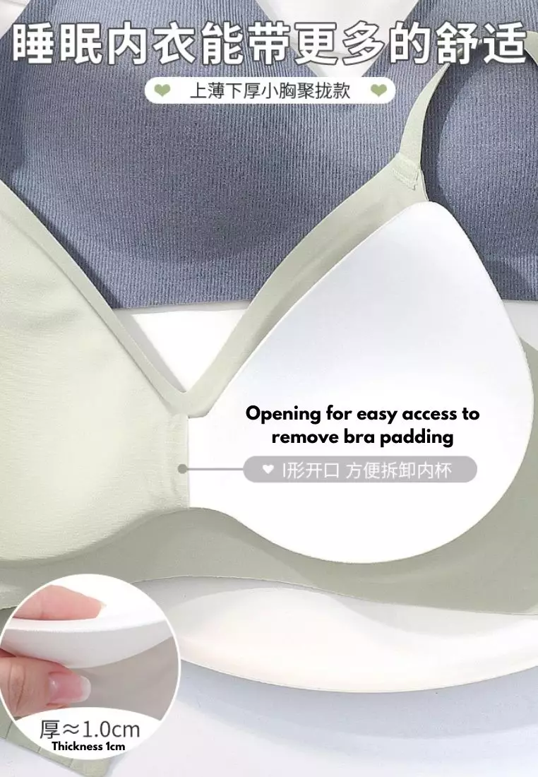 2 Pack Premium Melanie Seamless Wireless Padded Support Bra in Green and Grey