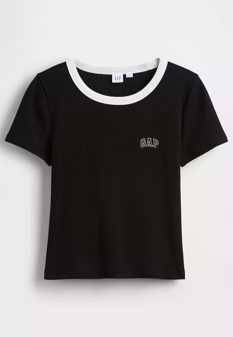 Ribbed Mini Logo T-Shirt