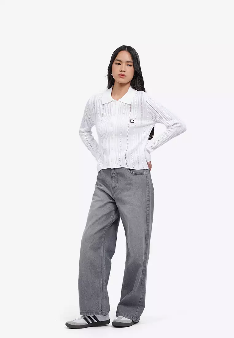 Jual COLORBOX Button Up Embroidery Knit Top Original 2025 | ZALORA ...