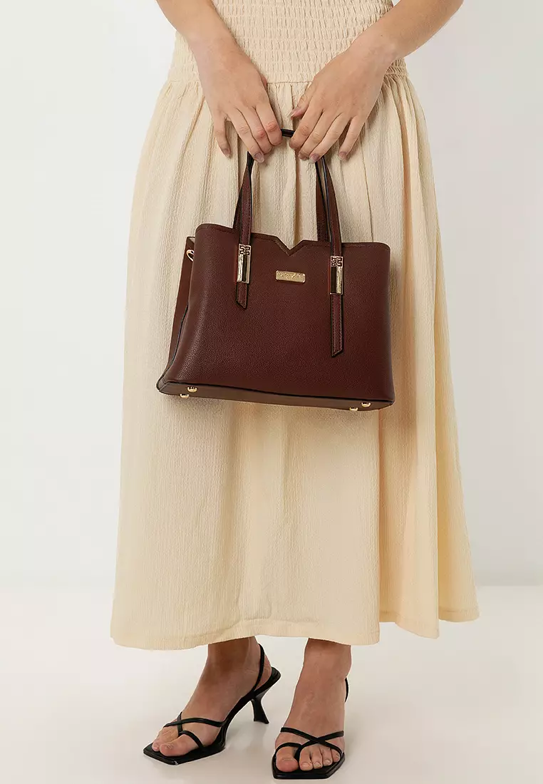 Pebbled Multi-Compartment Tote