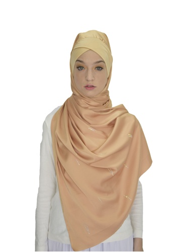 Cantik Butterfly gold Starlight Semi Instant Hijab (Gold) E8842AAF51FC69GS_1