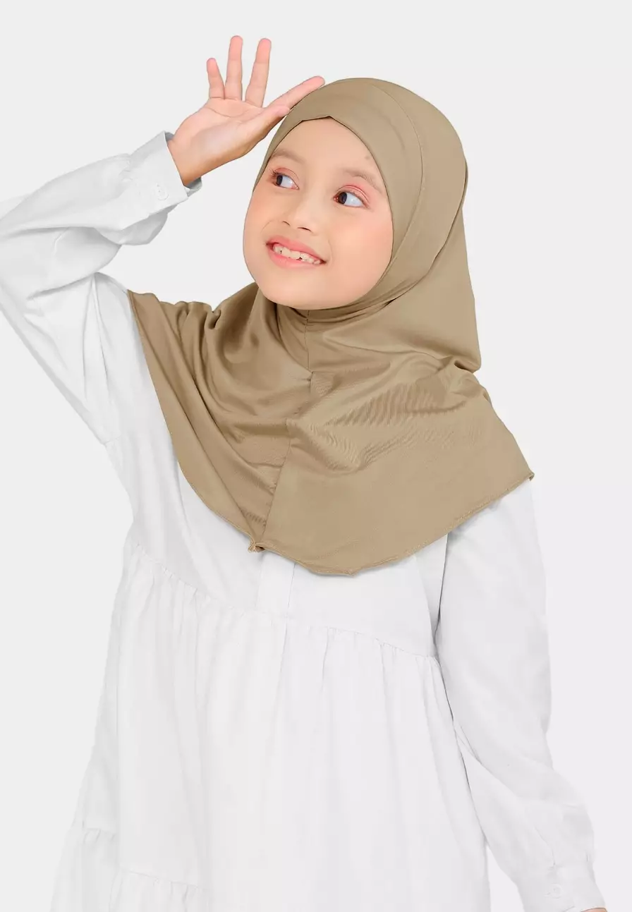 Cotton Bee - Atiyah Bergo Anak | Hijab Instan Anak - Chai Tea - M