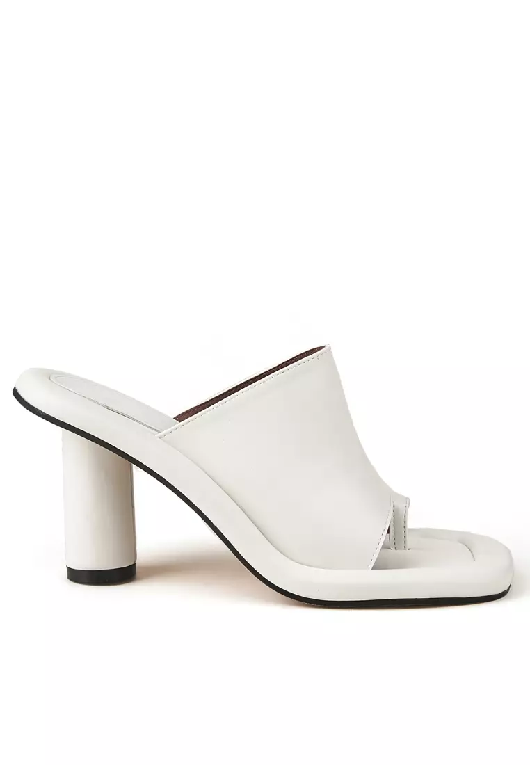 White leather hotsell high heel sandals