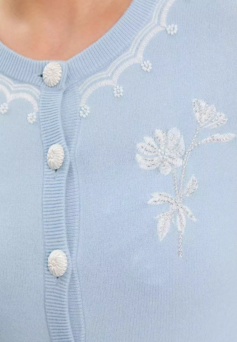 Embroidered Floral Cardigan