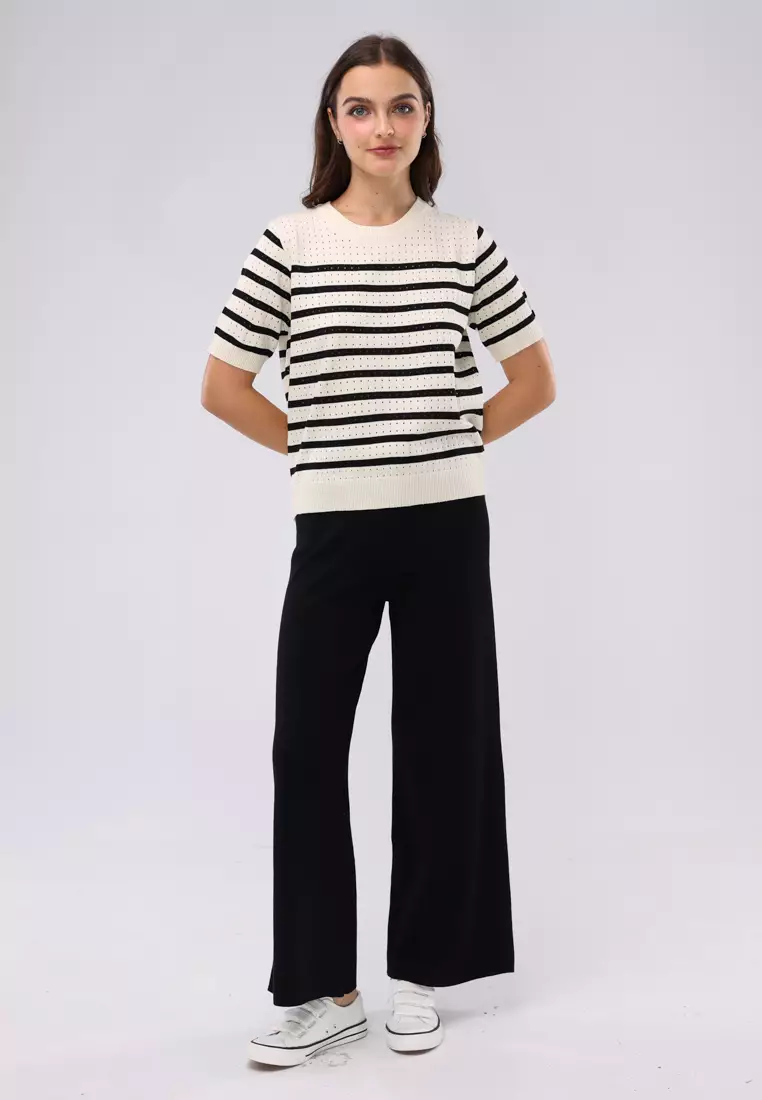 Ladies Knitted 2 In 1 Blouse & Pants