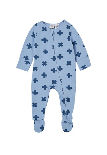 Cotton On Kids blue and multi The Long Sleeves Zip Romper AB984KAF93D193GS_1