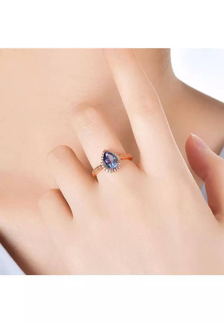 [ Alexandrite Collection ] Teardrop Alexandrite Ring RG - Cincin by Her Jewellery