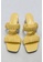 TAV [Korean Designer Brand][Order-made] Ruched double strap heeled mules - Yellow 6E12ESHAC3CADBGS_2