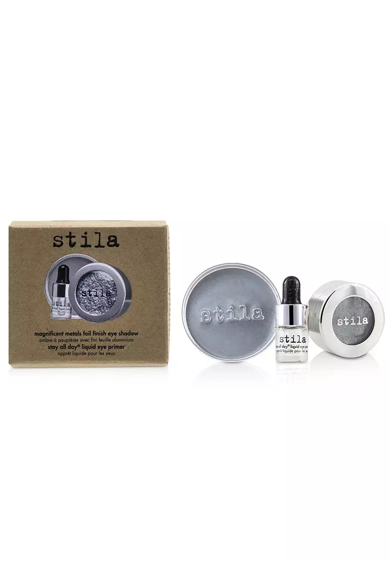 Stila - Magnificent Metals Foil Finish Eye Shadow With Mini Stay All Day Liquid Eye Primer - Titanium 2pcs