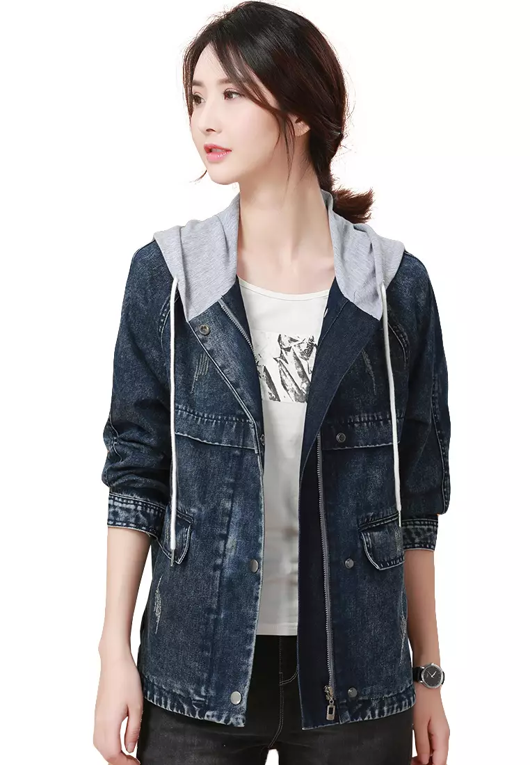 Girls leather jacket with on sale hood