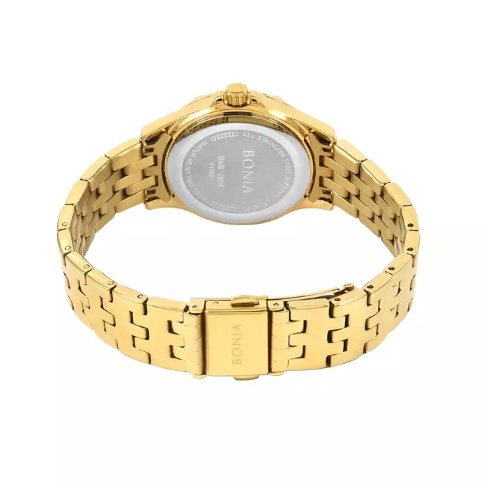 Jam Tangan Wanita Bonia Elegance Gold Dial Analog B10804-2227S Original