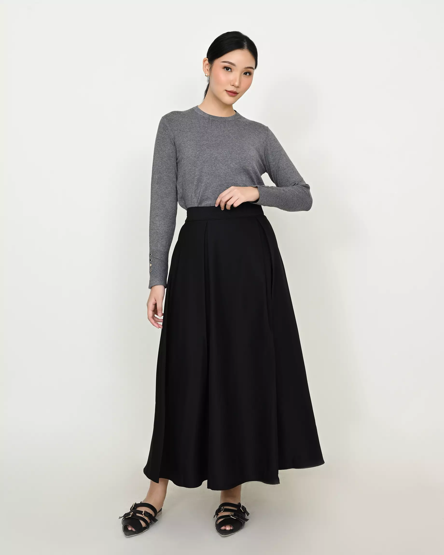 Geulis.id CHITOSE SKIRT - Black
