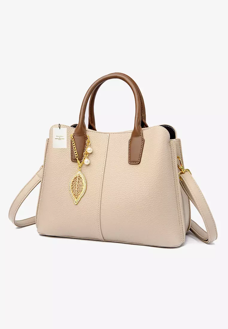Twenty Eight Shoes Color Matching Faux Leather Three Way Handbag