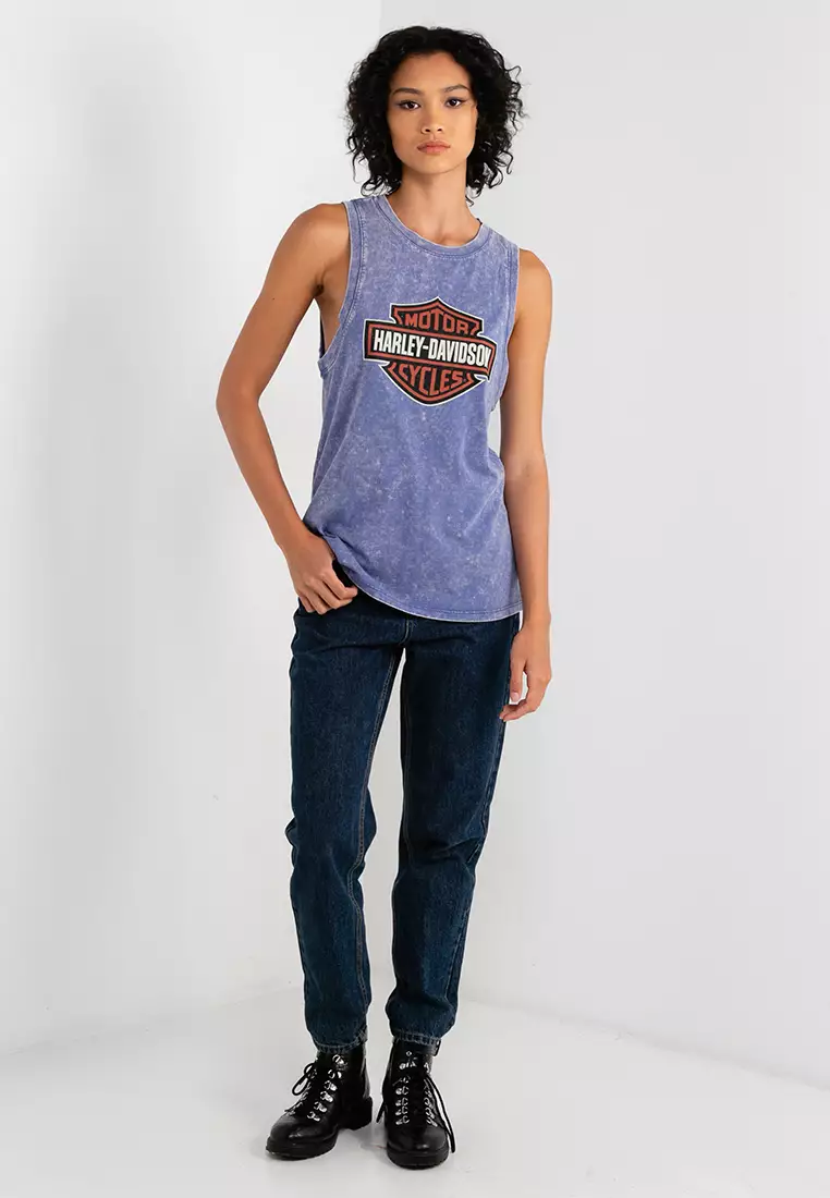 harley davidson sleeveless denim shirt