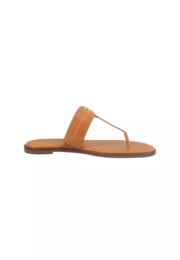 Tory burch flip flops leather on sale