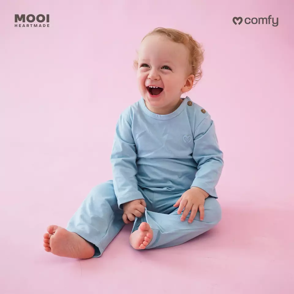 Mooi Setelan Piyama Bayi Comfy Baby Basic Pajamas - Pink Blossom