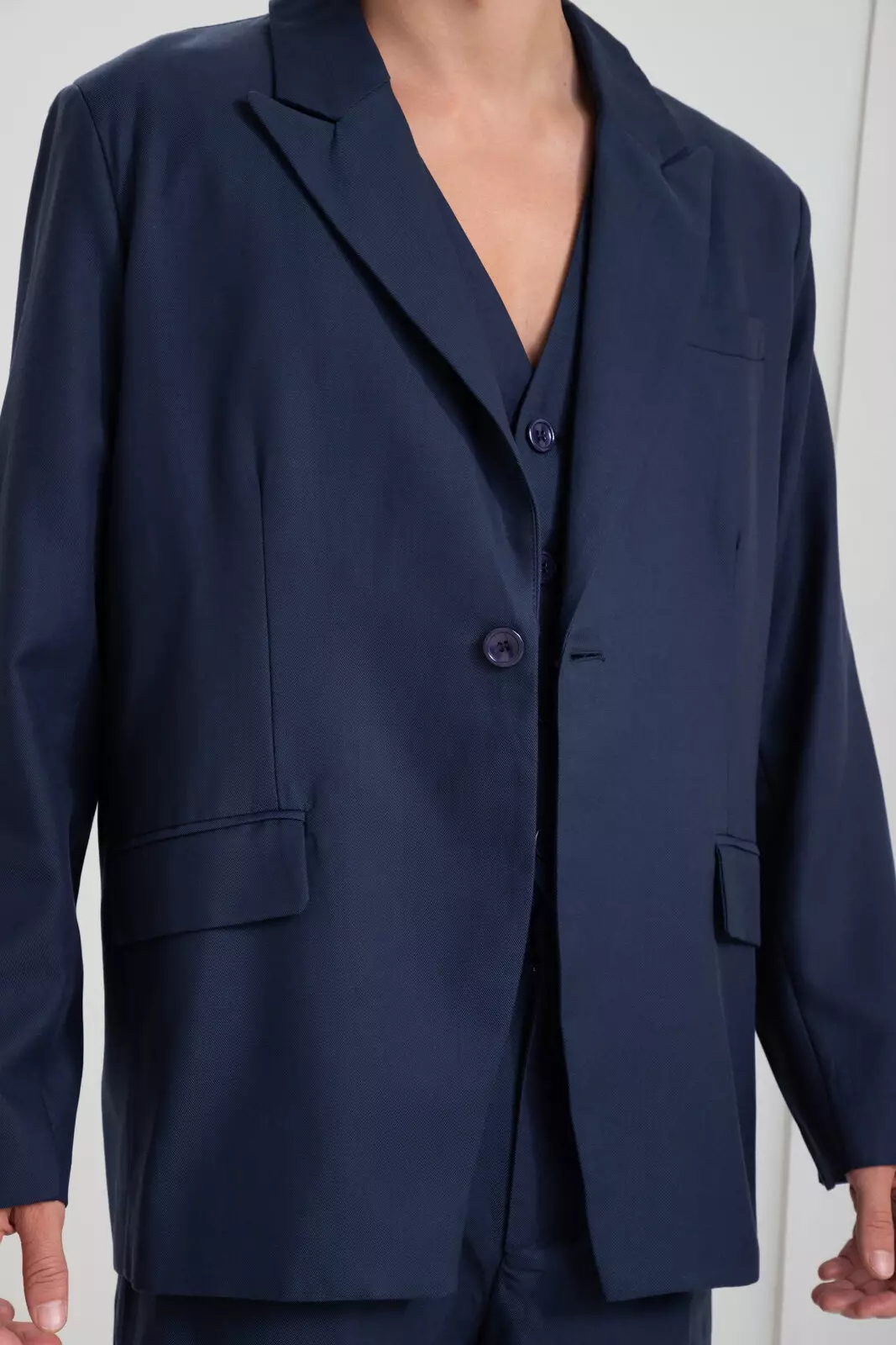 Futuristic side new arrivals button blazer