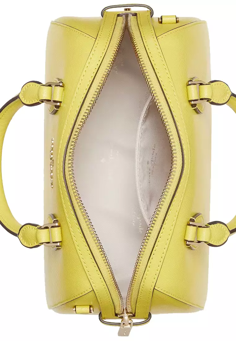 Madison Saffiano Leather Duffle Crossbody Bag in Lime Slice KF493