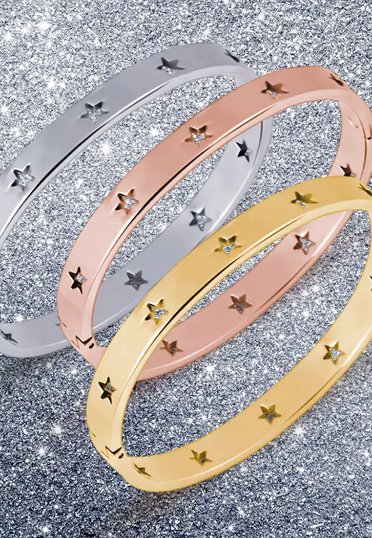 Bellatrix Star Rose Gold Layered Bangle