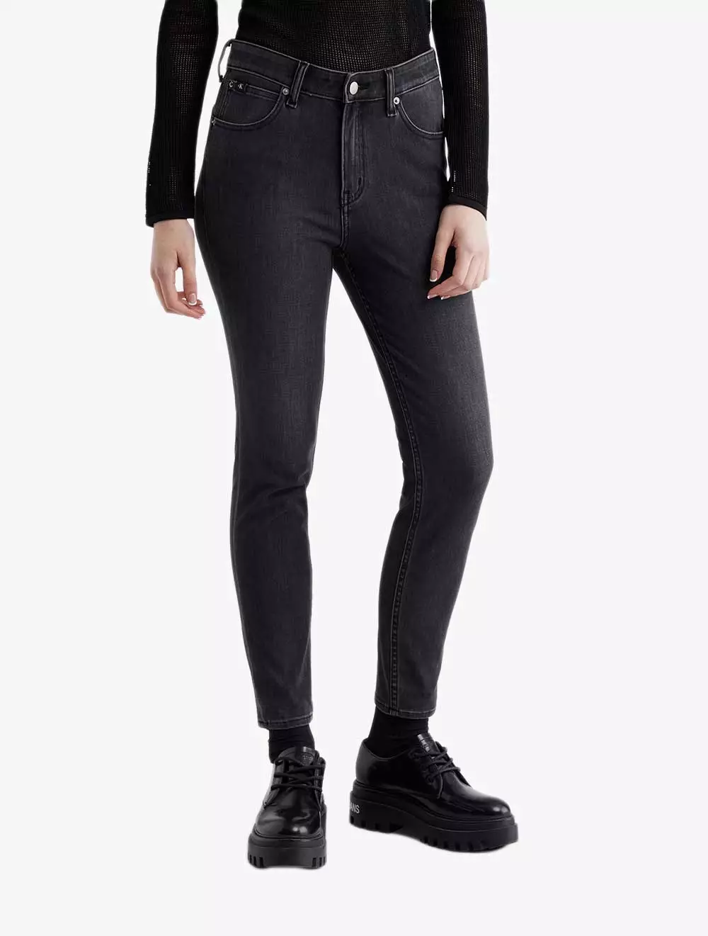 High Rise Black Skinny Ankle Jeans Jual Calvin Klein CALVIN KLEIN
