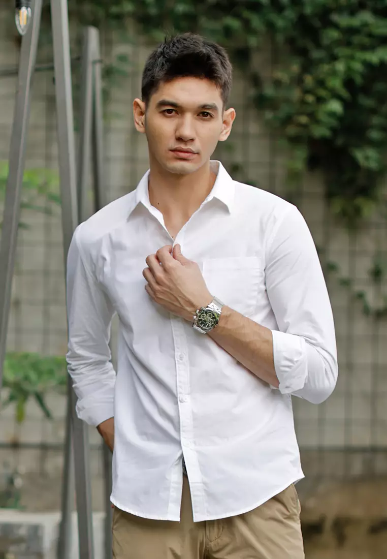 Oxcon Long Sleeve Business Shirt soft cotton White