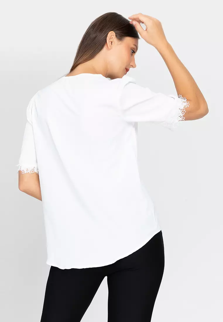 Chiqui Lace Edge V-Neck Top