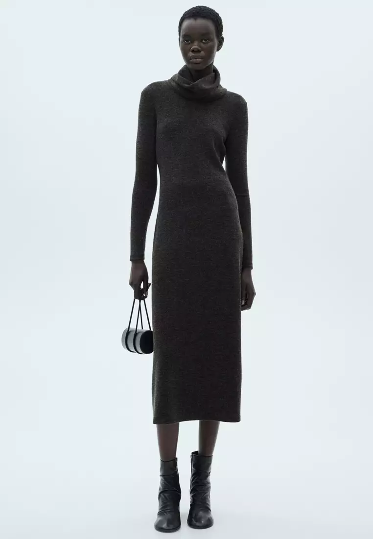 Turtleneck Mango Ribbed Midi Dress Buy Mango Knitted Turtleneck - Main Image