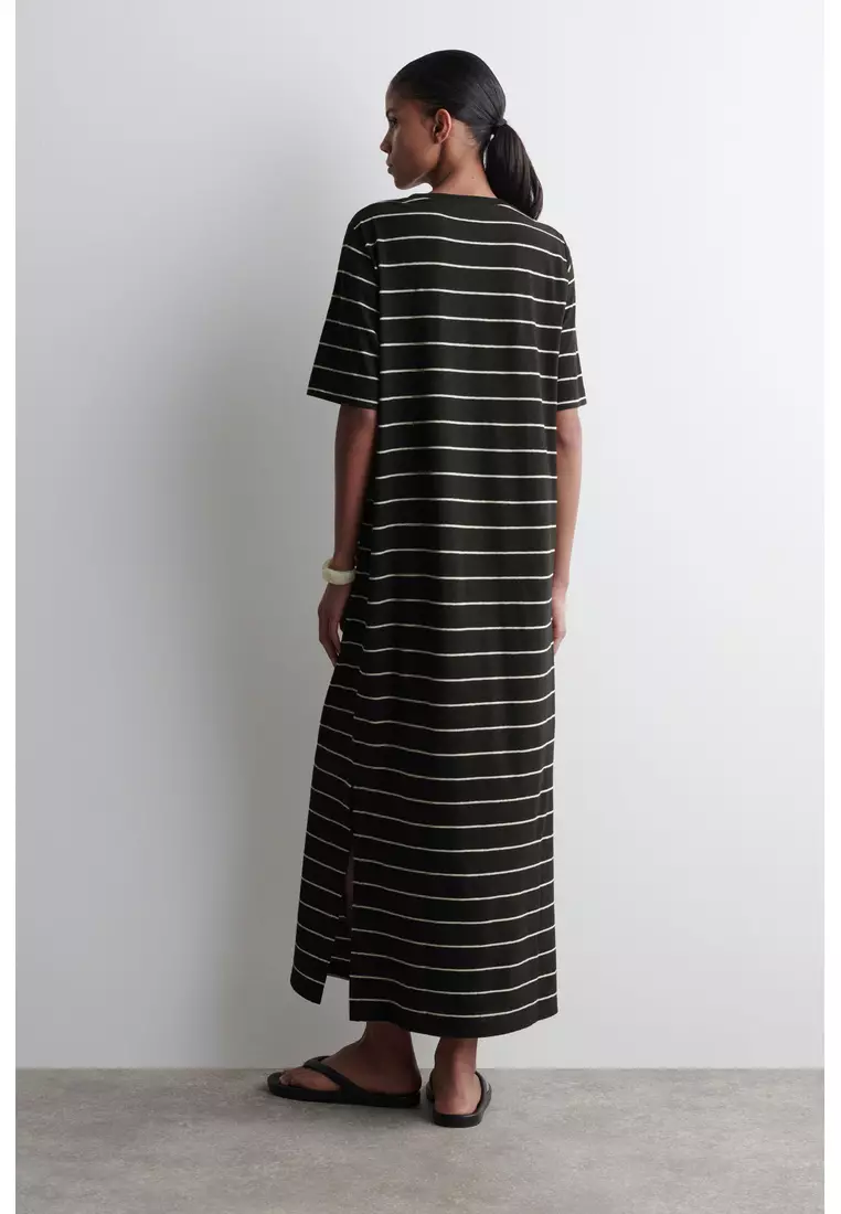 COTTON-LINEN MAXI T-SHIRT DRESS