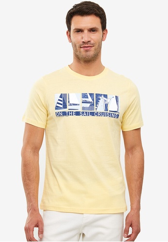 LC WAIKIKI yellow Printed Combed Cotton Men's T-Shirt 23A7CAA9A49C00GS_1