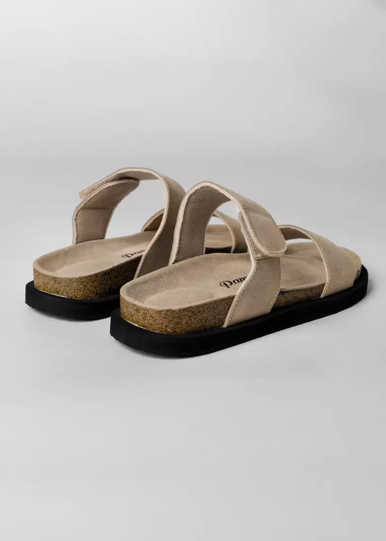 Pamole Sandal Wanita Kekinian Sendal Flat Wanita Sendal Wanita - Asta Series - Cream