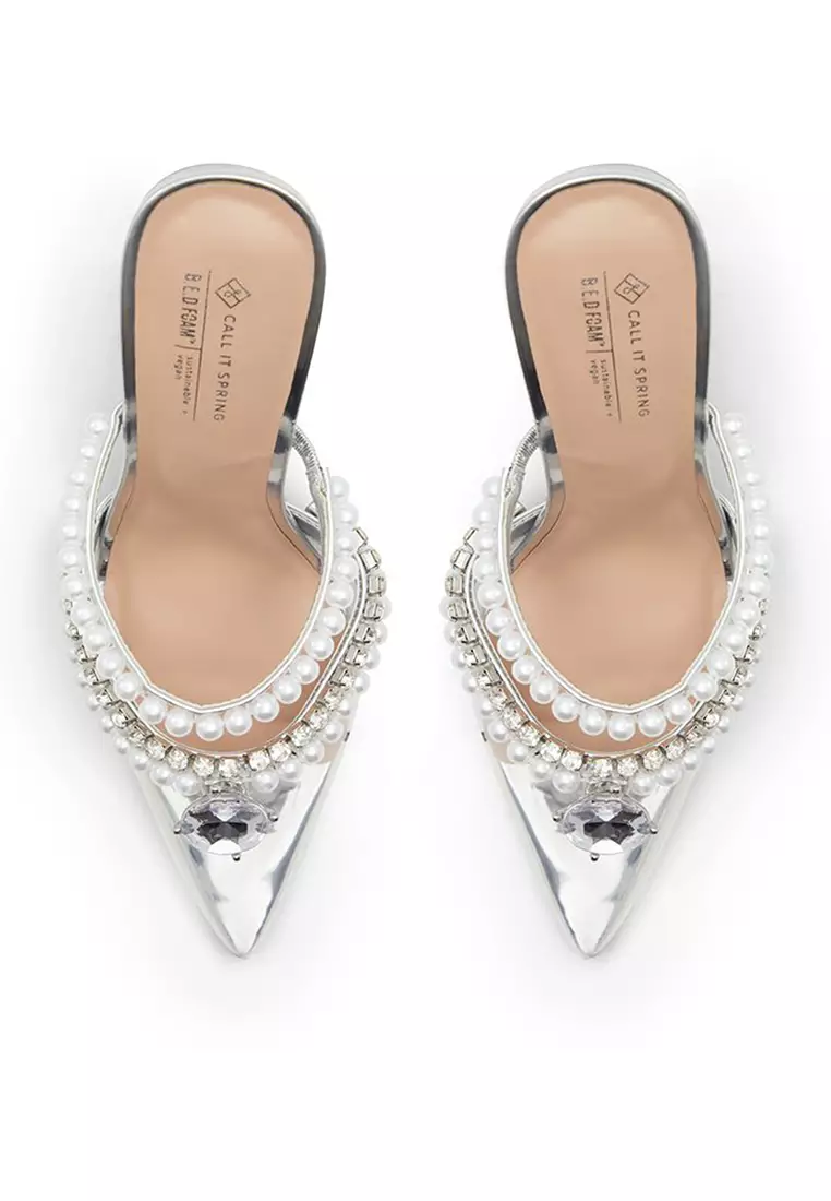 Buy Call It Spring Regal Pointed Toe Pearl Heels 2024 Online | ZALORA ...