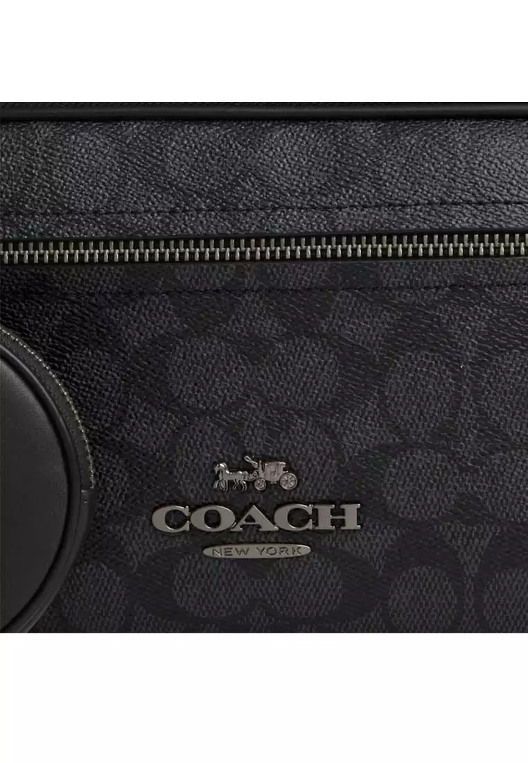 Elias Belt Bag In Signature Canvas Charcoal/Black CZ400