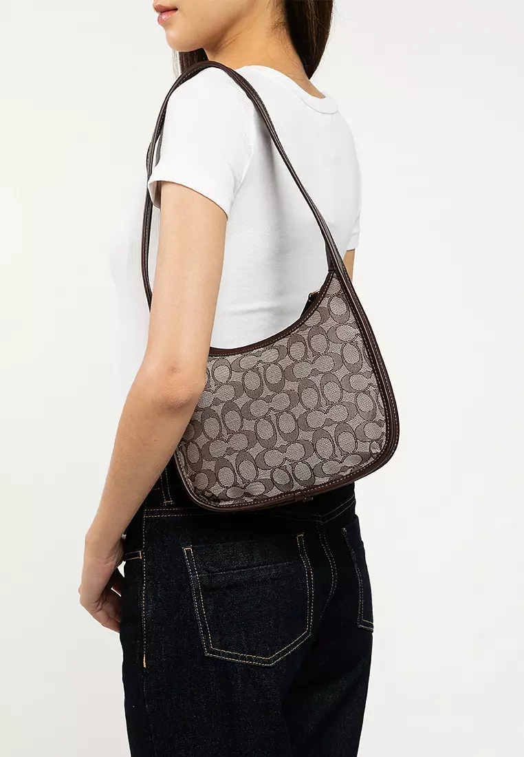 Curve Zip Bag In Signature Jacquard