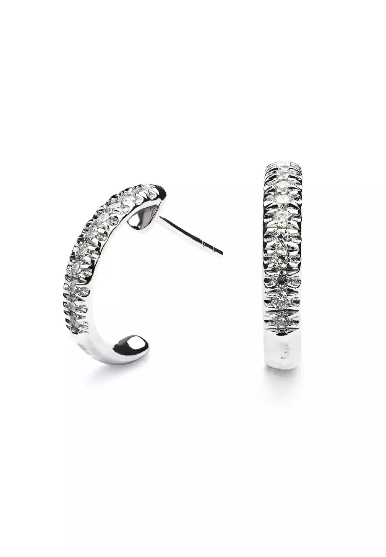 White gold clearance hooped earrings