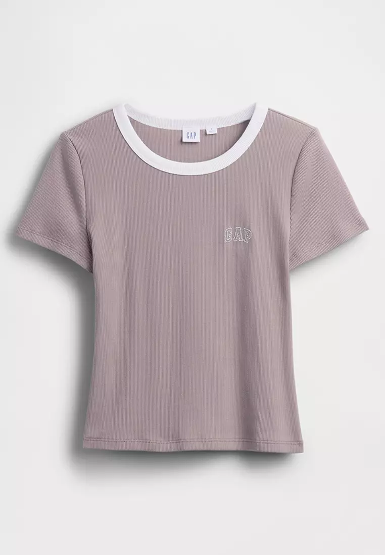 Ribbed Mini Logo T-Shirt