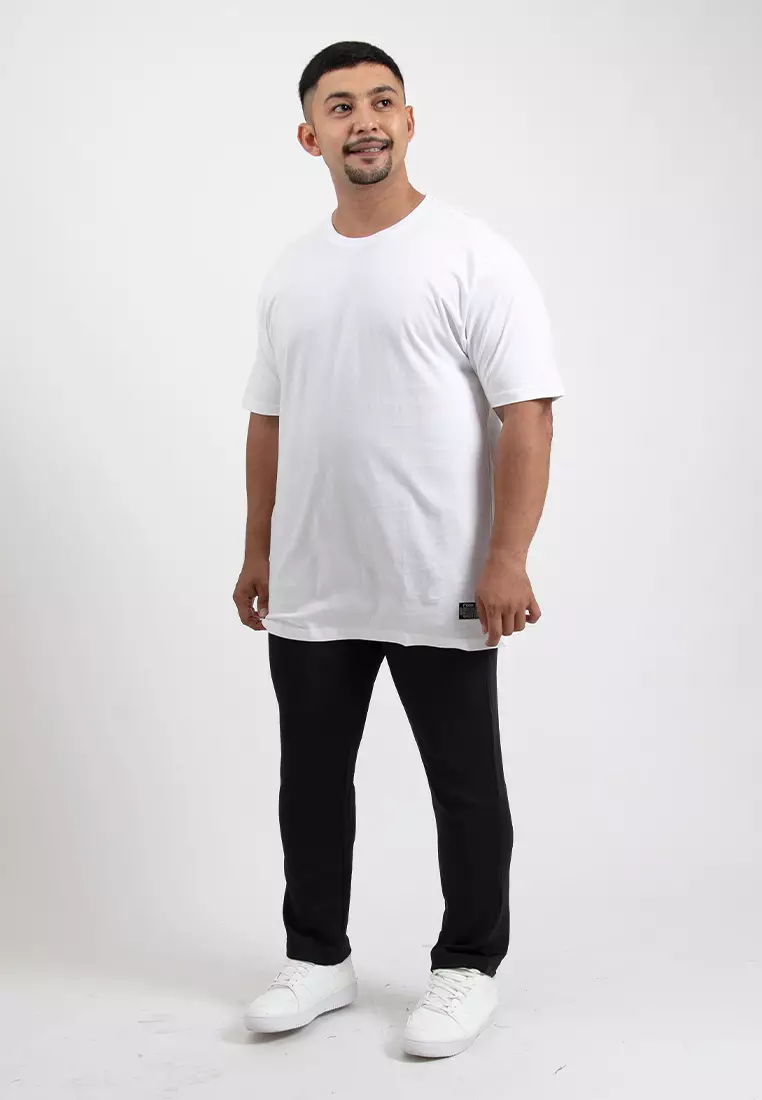 Forest Plus Size T Shirt Men 100% Cotton Soft Unisex Round Neck Big Size Plain Tee | PL23585-02White