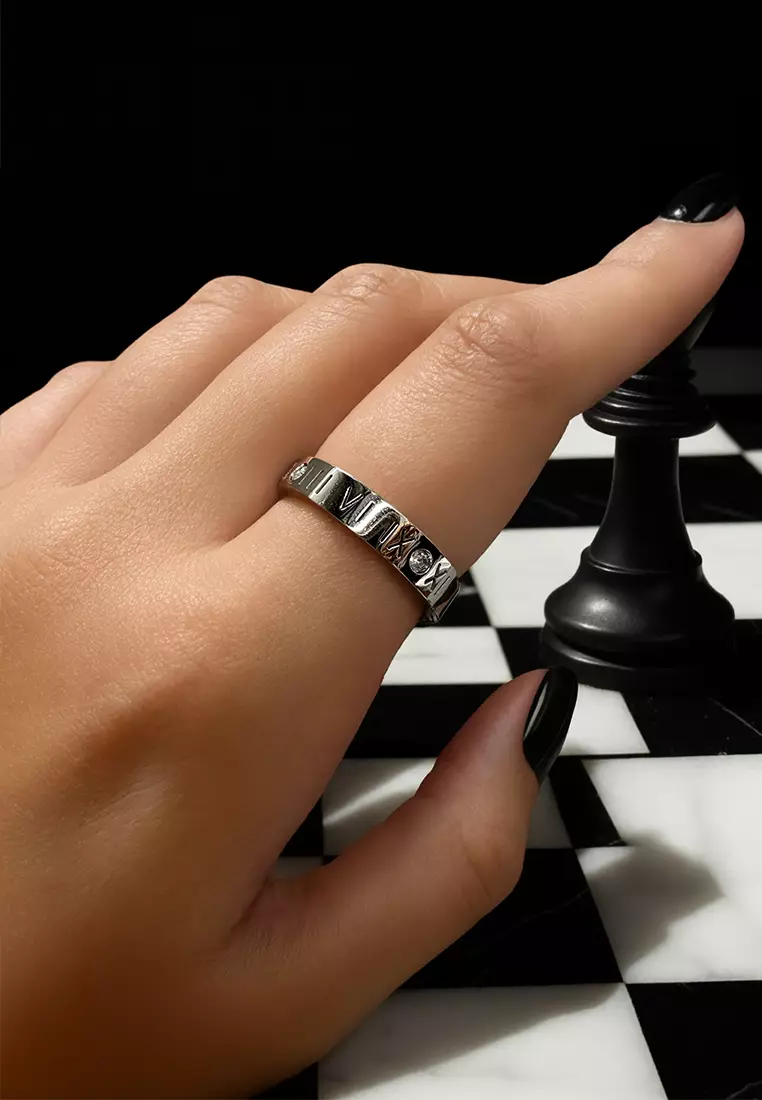 Romanian Numeral Ring In White Gold