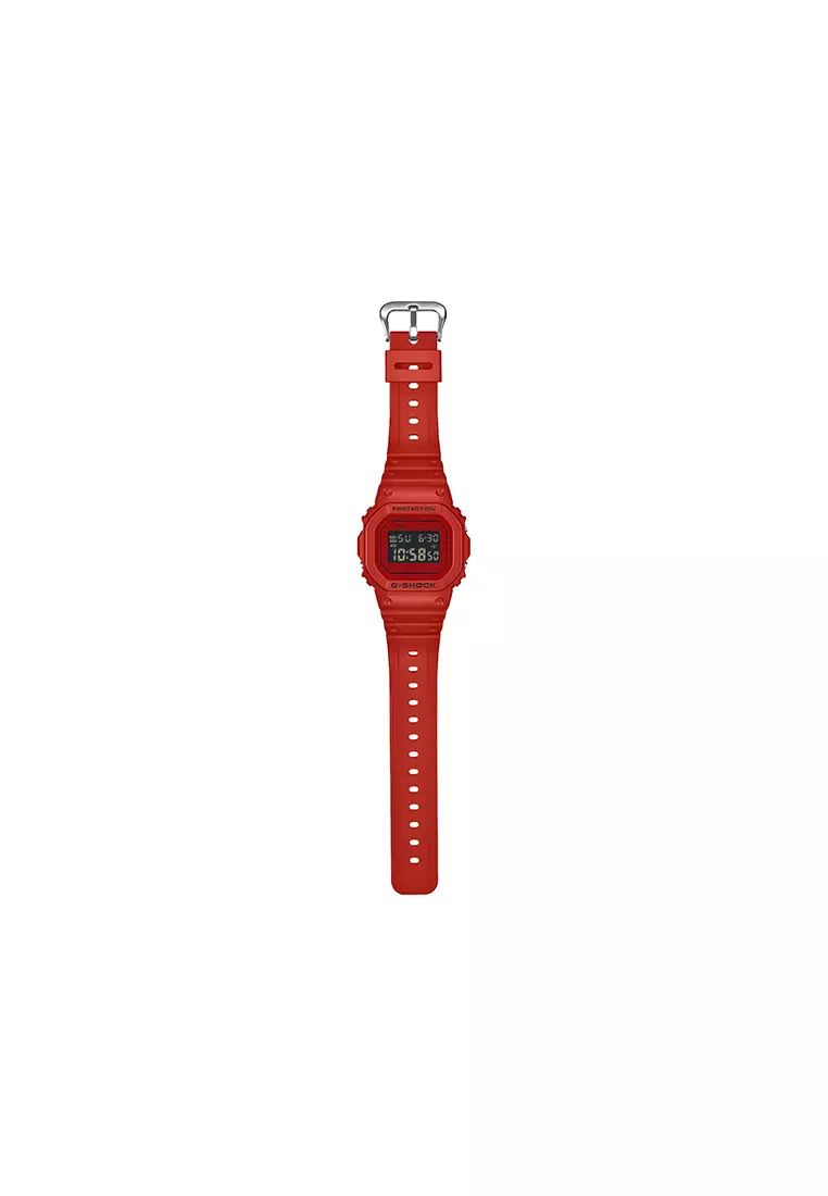 DW-5600RRB-4 Men Digital Watch Red Resin Band