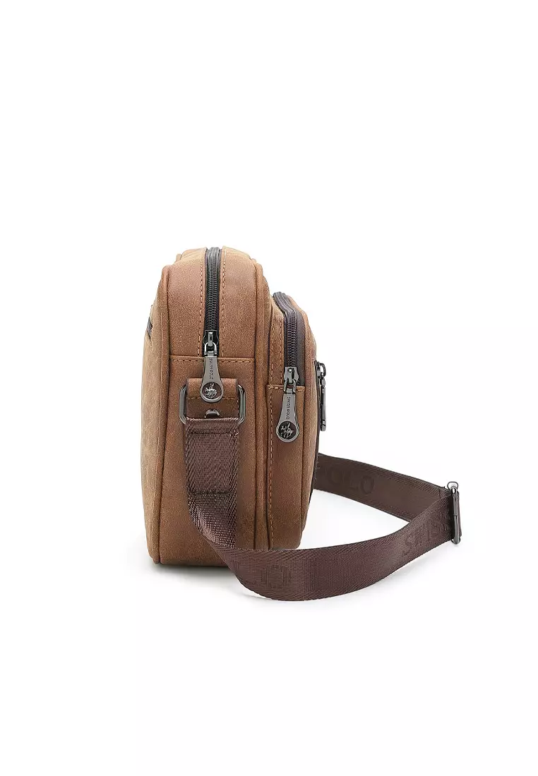 Men's Sling Bag / Crossbody Bag - Light Brown
