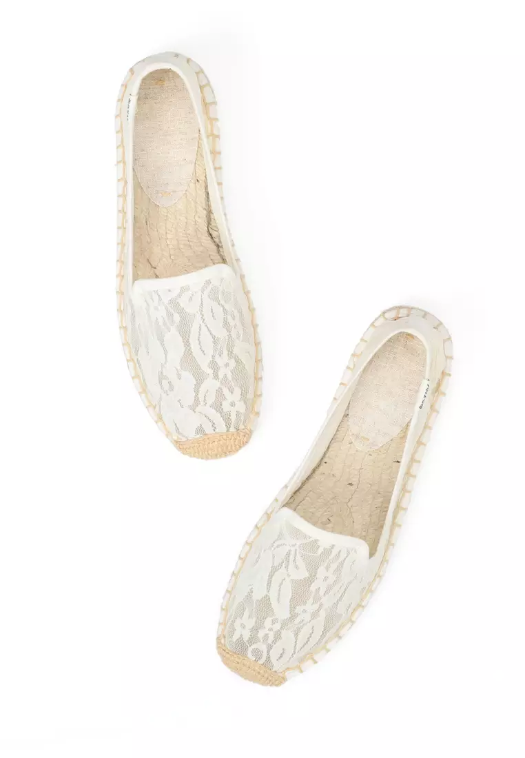 透氣蕾絲草編麻底鞋 HB008