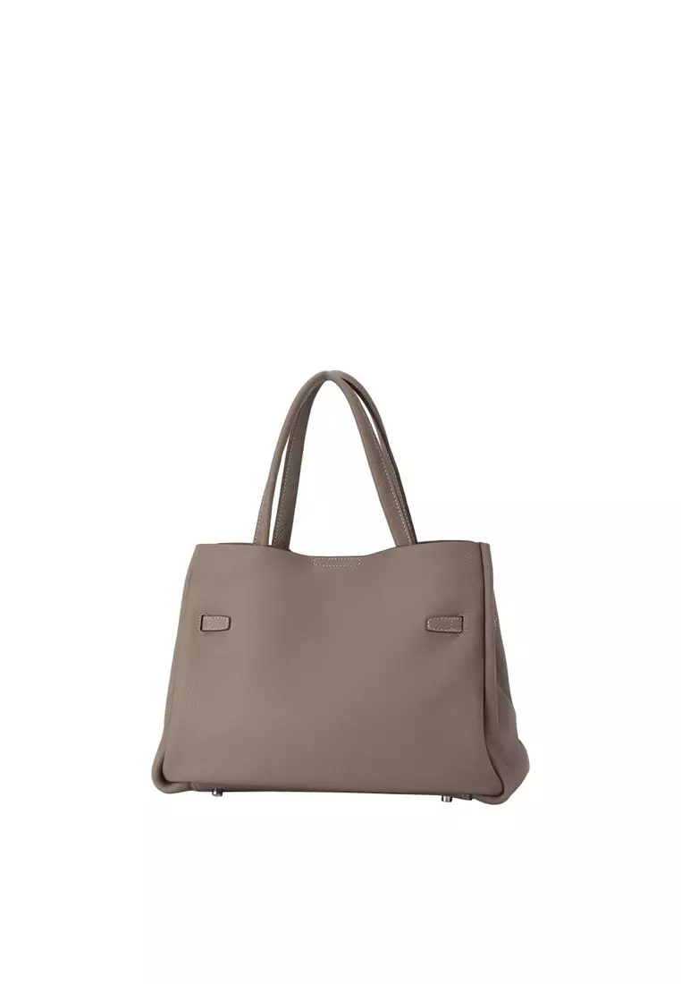 SAOIRSE Soft Structural Belt Tote Bag - Elephant Grey
