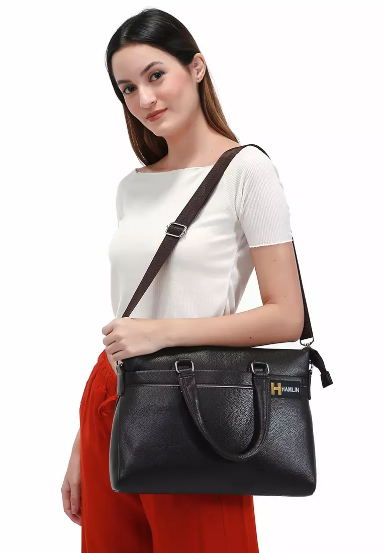 Zevin Tas Selempang Laptop Pria Durabble Zipper Sling Bag Material Kulit Leather ORIGINAL - Brown
