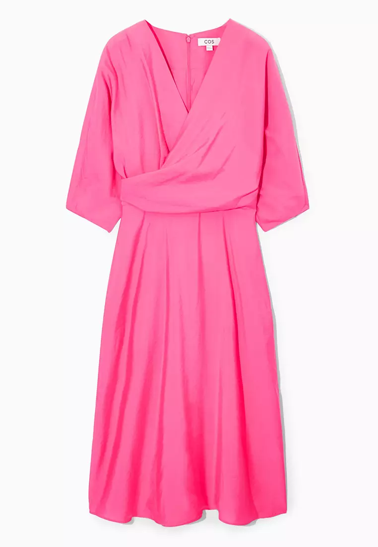 Puff-Sleeve Midi Dress