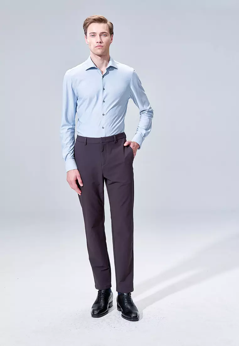 Gray-Blue Stripes Slim Fit Shirt