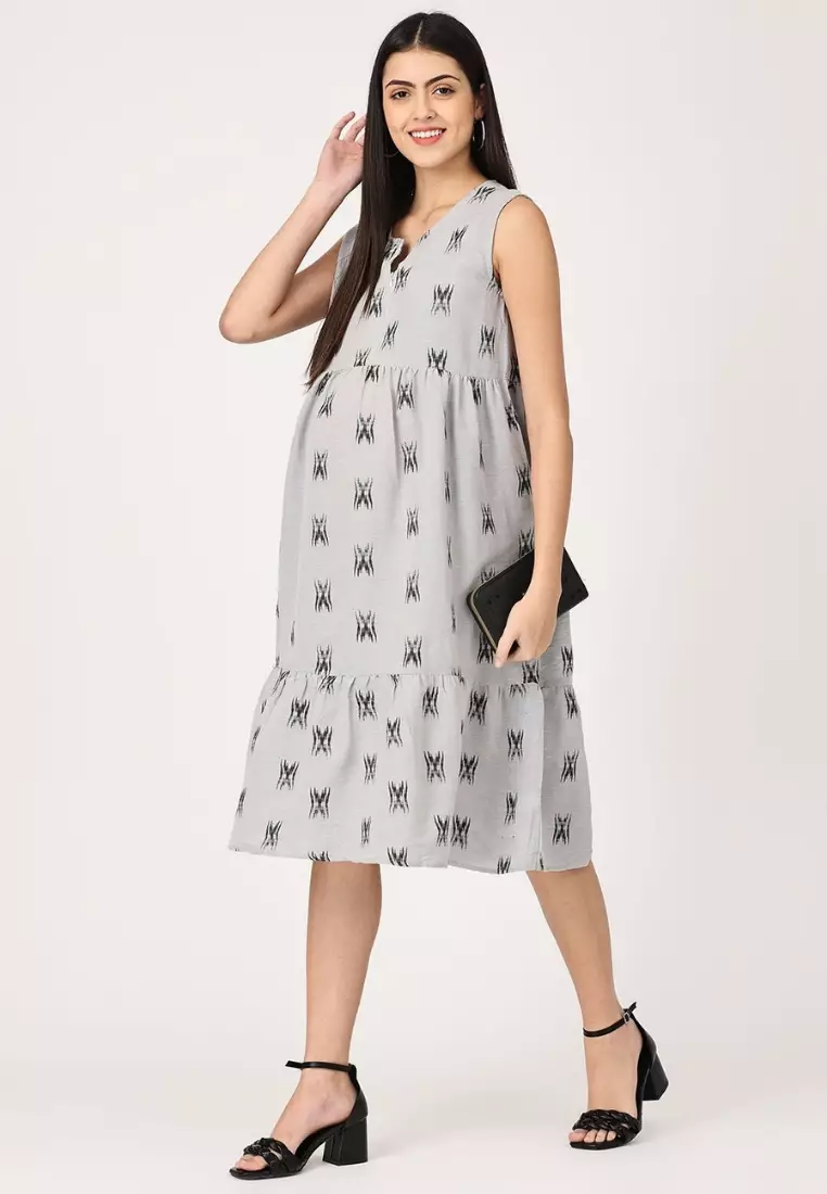 Grey Sands Maternity And Nursing Kurti Dress