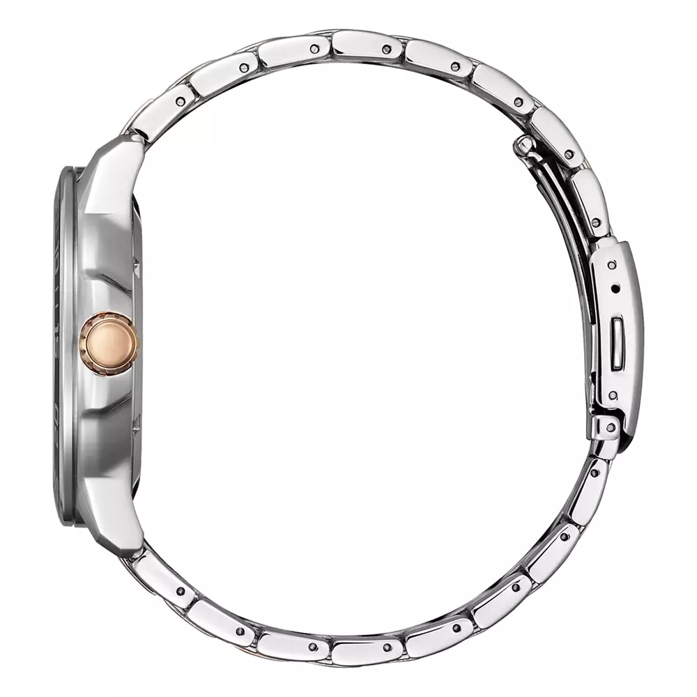 Jam Tangan Pria Citizen Eco-Drive AW1524-84E Black Dial Dual Tone Stainless Steel Strap