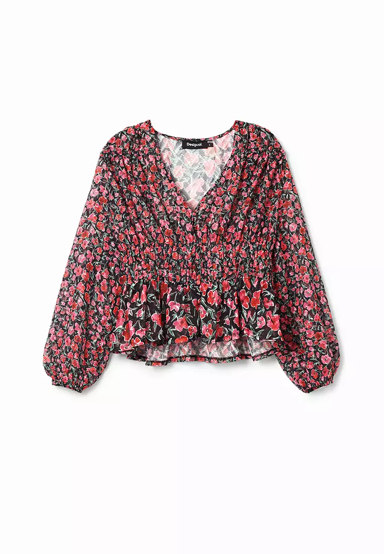 Desigual Woman Floral plumetis blouse.